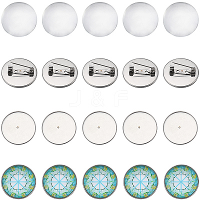 DIY Blank Dome Brooch Making Kit DIY-SC0023-85-1