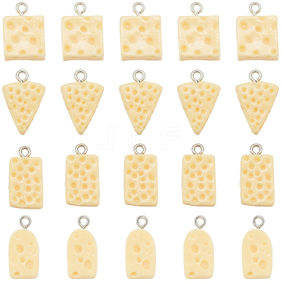 40Pcs 4 Styles Resin Pendants RESI-SC0003-46-1