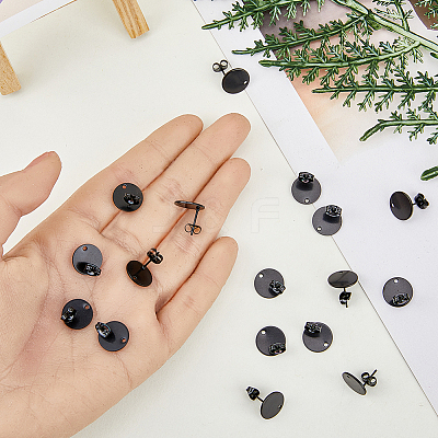 40Pcs 304 Stainless Steel Stud Earring Findings STAS-DC0011-80-1