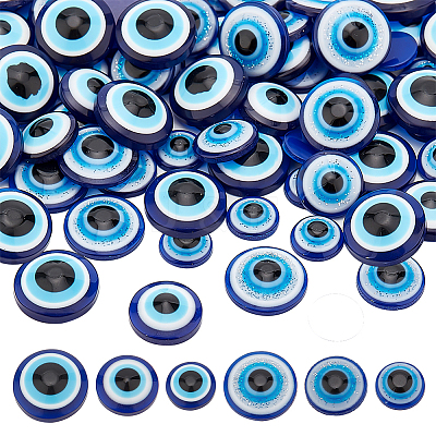 300Pcs 6 Styles Resin Evil Eye Cabochons CRES-HY0001-05-1