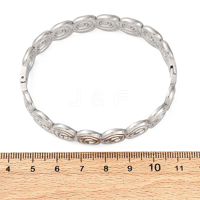 Spiral 304 Stainless Steel Bangles for Women BJEW-Q045-03P-1