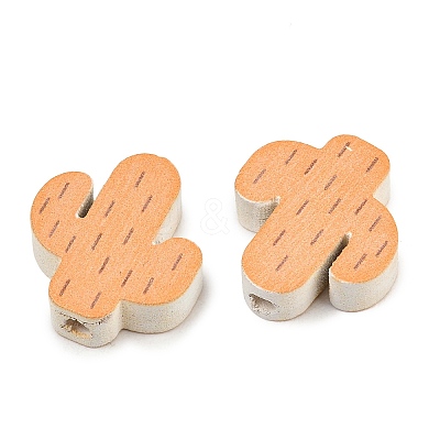 Printed Poplar Wood Beads WOOD-Z008-05D-1