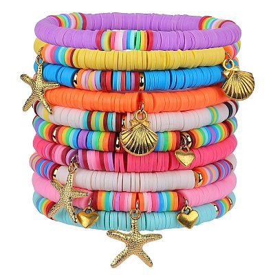 Stretch Charm Bracelets Sets BJEW-SZ0001-001-1