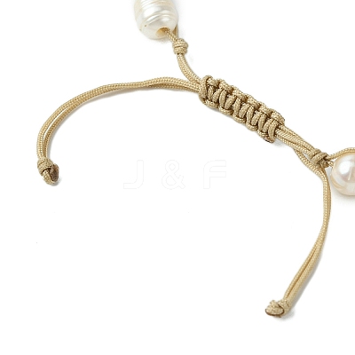 3Pcs Natural Shell & Quartz & Aquamarine Braided Bead Bracelets for Women BJEW-TA00576-1