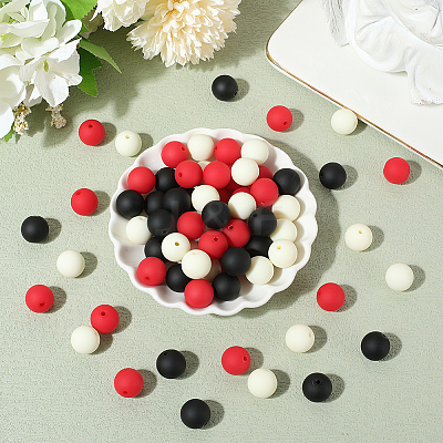 Rubberized Style Imitated Silicone Acrylic Beads MACR-PA0001-06A-05-1