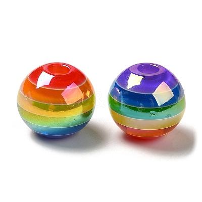 Pride UV Plating Rainbow Iridescent Acrylic European Beads MACR-D025-06-1