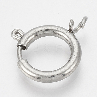 Tarnish Resistant 304 Stainless Steel Spring Ring Clasps STAS-T033-31B-1