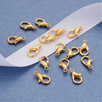 Zinc Alloy Jewelry Findings Golden Lobster Claw Clasps X-E102-G-1