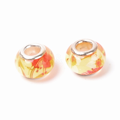 Resin European Beads RESI-WH0014-36-1