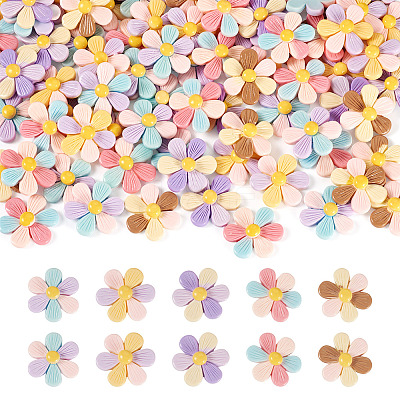 50Pcs 5 Colors Opaque Resin Cabochons RESI-TA0004-93-1