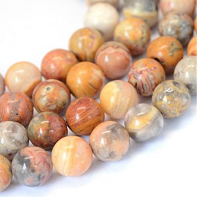 Natural Crazy Lace Agate Round Bead Strands G-E334-8mm-20-1