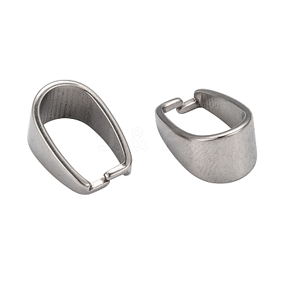 Tarnish Resistant 201 Stainless Steel Snap on Bails X-STAS-H052-1