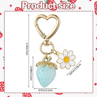 Acrylic Strawberry Pendant Decoration HJEW-SW00120-05-1