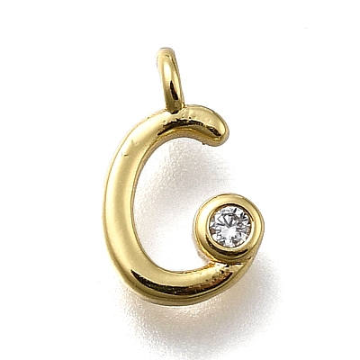 Brass Micro Pave Cubic Zirconia Pendants KK-B132-12G-C-1