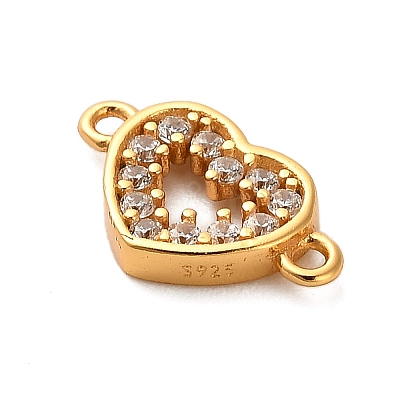925 Sterling Silver Micro Pave Cubic Zirconia Connector Charms STER-U009-03G-02-1