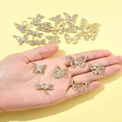 20Pcs 6 Styles Alloy with Rhinestone Pendant FIND-FS0004-28-1