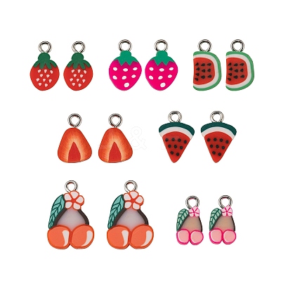 140Pcs 7 Styles Handmade Polymer Clay Pendants CLAY-LS0001-11-1