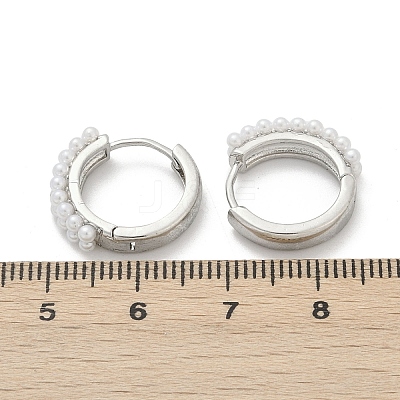 Brass ABS Imitation Pearl Hoop Earrings EJEW-M082-04P-1