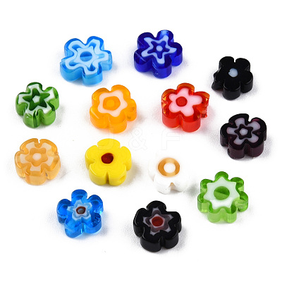 Handmade Millefiori Glass Bead Strands LAMP-N029-017A-08-1