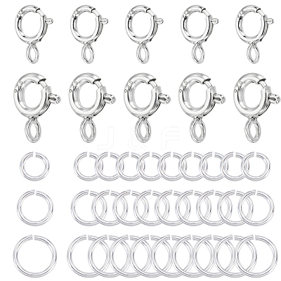 10Pcs 2 Styles 925 Sterling Silver Spring Ring Clasps STER-GA0001-21-1