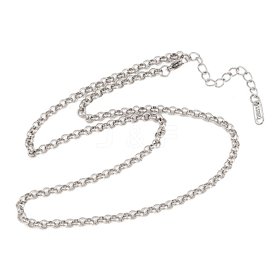 4MM 304 Stainless Steel Rolo Chain Necklaces for Men Women NJEW-H093-07A-P-1