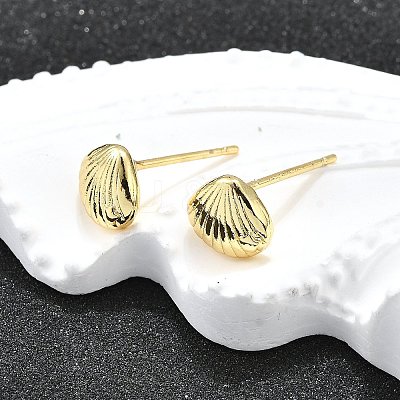 Brass Stud Earrings LS-EJEW-H157-01G-03-1