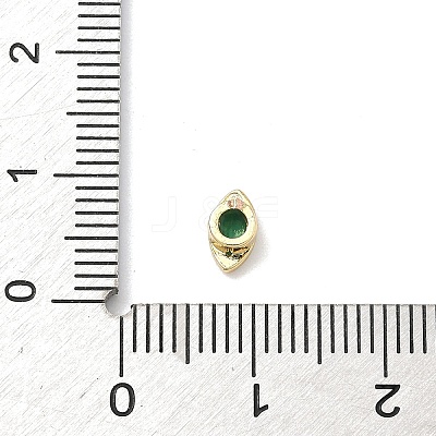 Horse Eye Brass Micro Pave Cubic Zirconia Cabochons KK-P345-13G-C-1