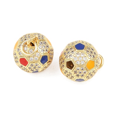 Brass Micro Pave Cubic Zirconia Pendants KK-C162-089G-1