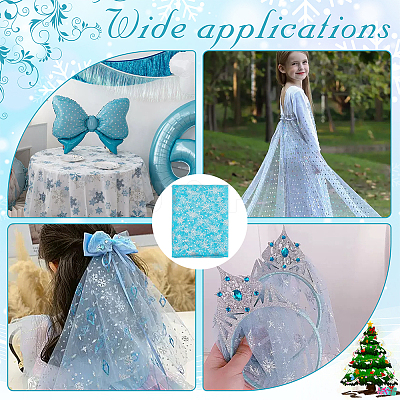 Snowflake Pattern Nylon Fabric DIY-WH0084-85C-1