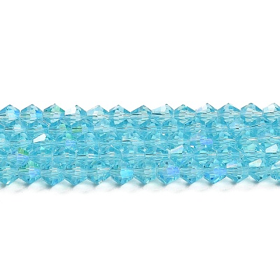 Transparent Electroplate Glass Beads Strands EGLA-A039-T2mm-L20-1
