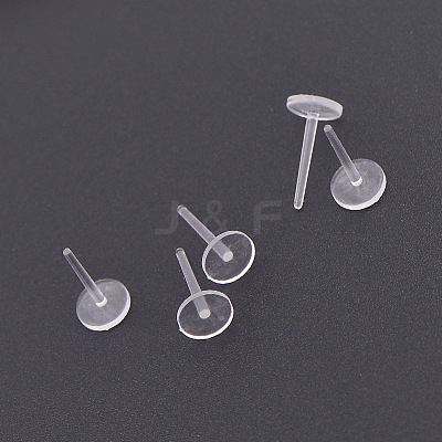 Plastic Flat Round Stud Earring Findings X-KY-P007-N01-1