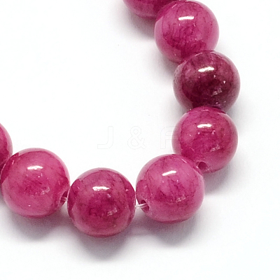 Natural Dyed Yellow Jade Gemstone Bead Strands G-R271-8mm-YXS12-1