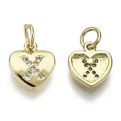 Brass Micro Pave Clear Cubic Zirconia Charms LS-KK-N227-34X-NF-1