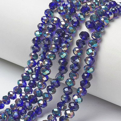 Electroplate Glass Beads Strands EGLA-A034-T6mm-J07-1