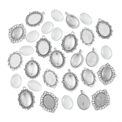 DIY Blank Tibetan Style Alloy Pendant Making Kit DIY-FS0005-76B-1