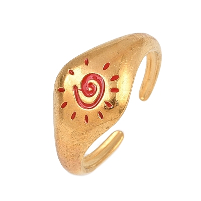 304 Stainless Steel Cuff Rings LS-RJEW-S651-01G-1
