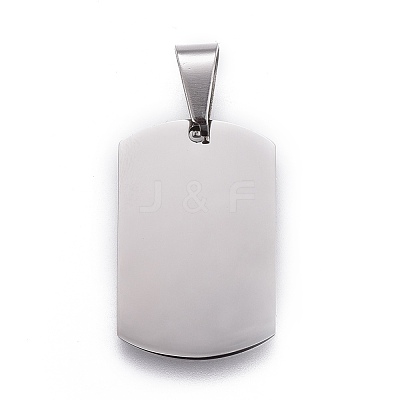 201 Stainless Steel Stamping Blank Tag Pendants STAS-O044-01-122-1