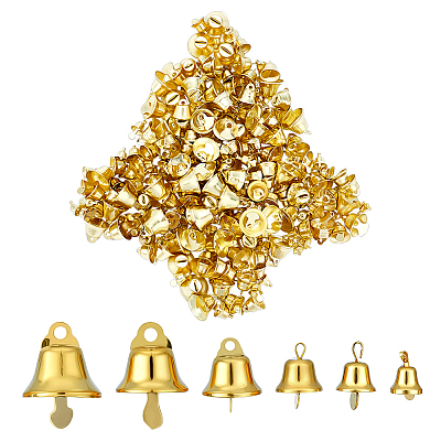 240Pcs 6 Styles Iron Bell Pendants IFIN-PH0002-39-1