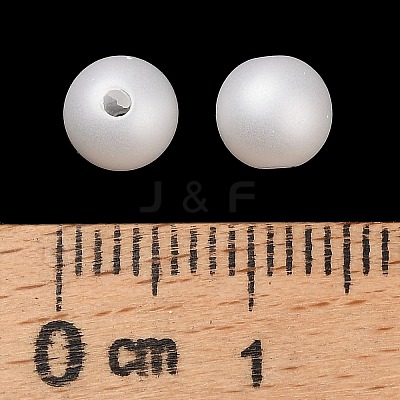 Frosted Plastic Imitation Pearl Beads KY-F022-6mm-01-1