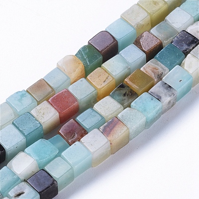 Natural Flower Amazonite Beads Strands G-D0020-06B-1