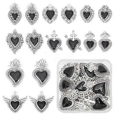 16Pcs 8 Styles Alloy Pendants ENAM-UN0001-10-1