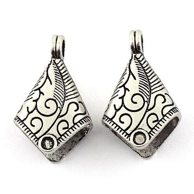Tibetan Style Alloy Cord Ends TIBEP-S300-27AS-RS-1
