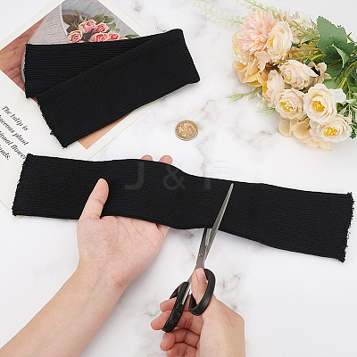 Polyester Elastic Fiber Ribbing Fabric for Cuffs Waistbands Neckline Collar Trim LS-SENE-WH0003-20B-1