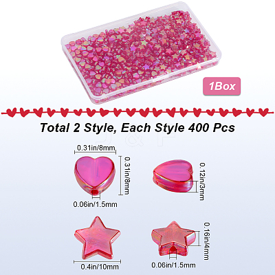800Pcs 2 Styles Eco-Friendly Transparent Acrylic Beads TACR-SP0001-01F-1