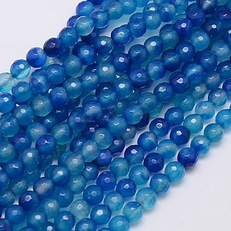 Natural Agate Beads Strands G-G580-6mm-05-1