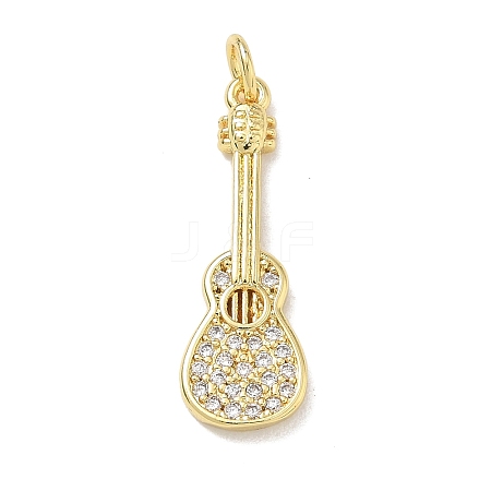 Brass Micro Pave Clear Cubic Zirconia Pendants KK-D289-01G-07-1
