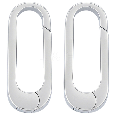 2Pcs 925 Sterling Silver Spring Gate Rings STER-SC0001-58-1