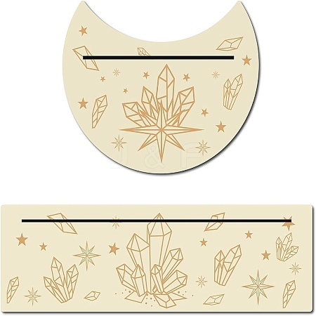 2Pcs 2 Style Natural Wood Card Stand for Tarot DJEW-GF0001-23-1