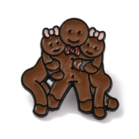 Christmas Theme Gingerbread Enamel Pins JEWB-M043-08C-1