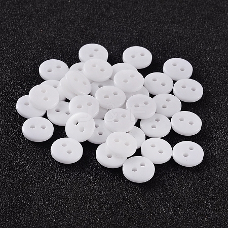 2-Hole Flat Round Resin Sewing Buttons for Costume Design BUTT-E119-24L-19-1